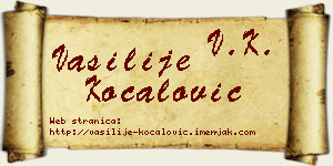 Vasilije Kočalović vizit kartica